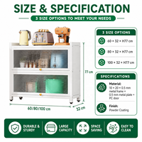 Armoire de rangement de cuisine autoportante en métal avec portes en PC, organisateur de garde-manger en acier au carbone, vente en gros