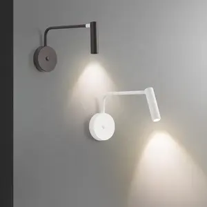 Heißer Verkauf 3w weiß schwarz Indoor Modern Minimalist Hotel Kopfteil Wand verstellbare LED Lese lampe Bett Seite