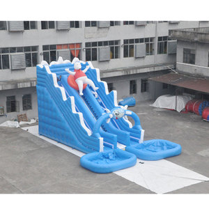 Toboggan aquatique gonflable commercial <span class=keywords><strong>d</strong></span>'été tropical toboggan géant de piscine gonflable - Product Image 1