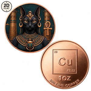 Moneta in Rame Puro 999 da 1 Oz all'Ingrosso, con Dea Gatto Egizia Bastet, Ankh <span class=keywords><strong>e</strong></span> Design Scarabeo, Commemorativa da Collezione - Product Image 1
