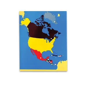 Colorful Bambini Educativo Montessori Puzzle Di Legno Scratch Mappa Del Nord America