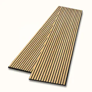 Akupanel木材板条中密度纤维板墙板木质声学墙板用于电影院板条凹槽墙板家居装饰