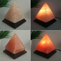 Lámparas de Sal de Cristal Piramidales Modernas al por Mayor, con USB, Luz Nocturna LED de Colores, Control Táctil, Funciona con Batería, para Dormitorios