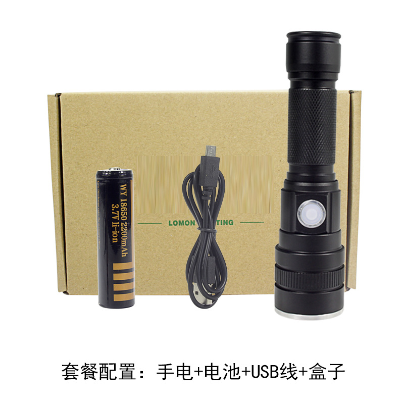 Flashlight 18650 battery (2200 mAh) and cable box