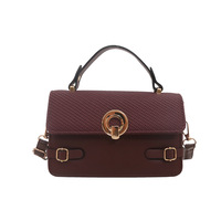 Nouveauté 2026 – Sac à bandoulière tendance style urbain en PU, petit format carré, à rayures contrastées, coque semi-rigide, sac à main bandoulière