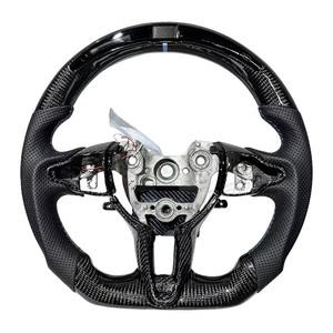 Volante Deportivo de Fibra de Carbono Negra con LED y Alcántara para Hyundai Elantra <span class=keywords><strong>N</strong></span> I30 <span class=keywords><strong>I20</strong></span> 2019 2020 2021 2022 <span class=keywords><strong>2023</strong></span> 2024 2025 - Product Image 1