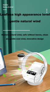 <span class=keywords><strong>Ventilateur</strong></span> mural sans pales moderne avec télécommande et tête oscillante, batterie 4000 mAh pour hôtel, maison et voiture - Product Image 6