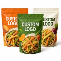 Sachet Doypack Personnalisé Imprimé pour Légumes, Refermable avec Fermeture Éclair, pour Emballage de Légumes Croustillants, Sac Stratifié Brillant