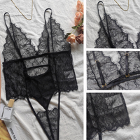 S M L XL femmes pure nuisette filles chaudes vêtements de nuit Sexy 2024 nouveau profond v dentelle Lingerie érotique g String string sous-vêtements
