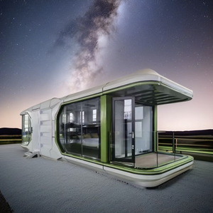 Salle d'exposition de bureau extérieure personnalisée de 38 mètres carrés Maison capsule spatiale préfabriquée de luxe pour hôtel de villégiature de 28 mètres carrés - Product Image 1