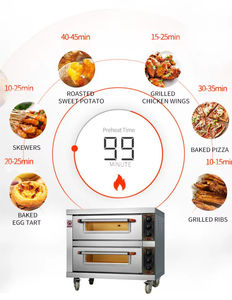 Horno Eléctrico Comercial de Dos Niveles y Dos Bandejas para Hornear Pizza y Pan con Termostato Ajustable y Fácil de Operar - Product Image 4