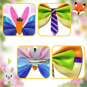 Lindos Lazos para el Cabello con Personajes de Dibujos Animados para Niñas y Bebés, 5 cm, Pinza Metálica para el Cabello, con Pedrería, Perlas, Cinta de Tela, Accesorio para Fiestas - Product Image 3