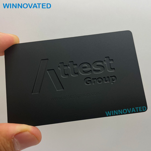 Tarjeta de Presentación Metálica con Logotipo Personalizado, Grabado Profundo, Acabado Negro Mate Antihuellas - Product Image 1