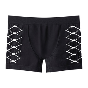 Grande taille évider Sexy sous-vêtements sans couture confortable respirant mi-taille femmes culotte d'angle plat - Product Image 6