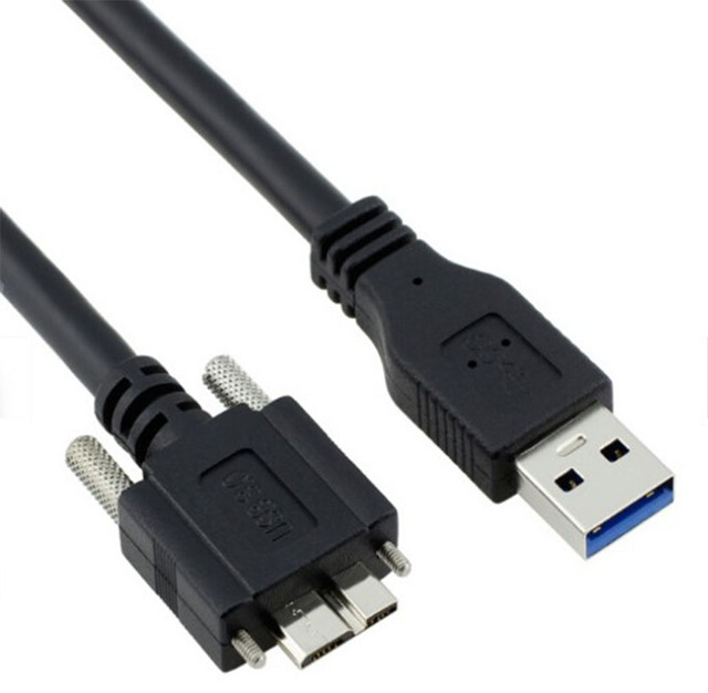 High Speed  USB 3.0 a Male to Micro B Male Cable With Locking Screws Fix for Camera Device