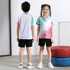 Moisture Wicking Printed Kids Uniform Set Boys Girls Training Match Long-Wearing Fresh Comfortable Quick Dry <b>Badminton</b> - Product Image 3