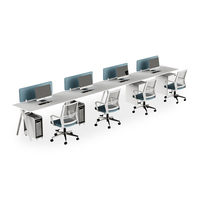 Postes de travail modulaires de bureau standard avec cadre en aluminium moderne, table d'ordinateur, cloison de bureau, bureau de travail individuel