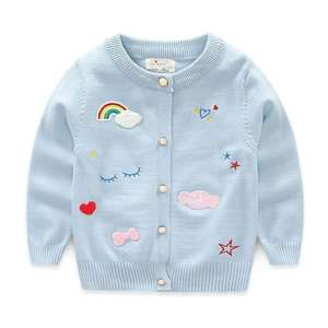 Suéter Cárdigan con Diseño de Cuello a Rayas para Niñas - Product Image 3