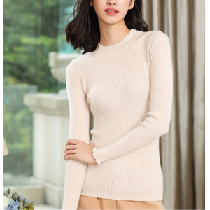 Suéter <span class=keywords><strong>de</strong></span> Punto <span class=keywords><strong>de</strong></span> <span class=keywords><strong>Manga</strong></span> <span class=keywords><strong>Larga</strong></span> con <span class=keywords><strong>Cuello</strong></span> Medio Alto Estilo Coreano para Mujer, Nuevo Estilo <span class=keywords><strong>de</strong></span> Primavera y Otoño - Product Image 4