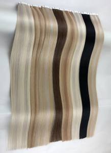 Qingdao <span class=keywords><strong>Alano</strong></span> Venta caliente Balayage Russian Super Double Drawn Tape Ins 100% Raw Virgin Piano Color Tape en extensión de cabello humano - Product Image 2