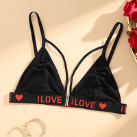 Ladymate ODM/OEM Sujetadore Con Cierre Frontal Para Mujer Sujetador con cierre frontal Love Letter Print Wirefree Front Hook Soft Bra