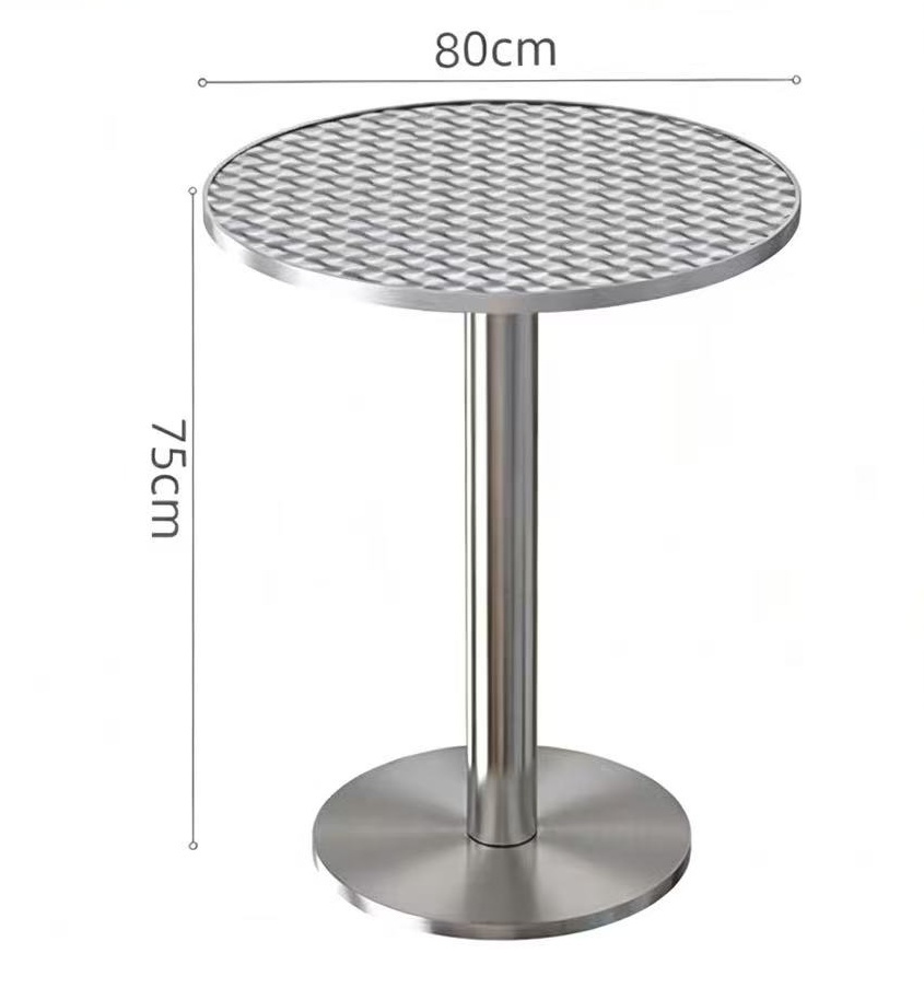 Mesa redonda de 80 cm de diámetro.