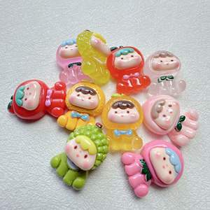 Coque de téléphone DIY en résine brillante et lumineuse à motif de fruits et de dessins animés pour bébé, accessoires pour cheveux, épingles à cheveux, accessoires en résine - Product Image 2