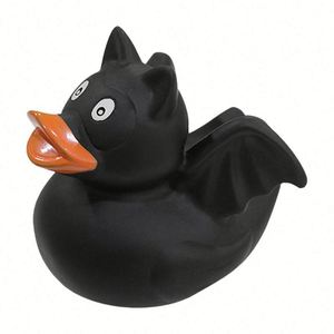 Customized 8Cm Unique Black Vinyl Ducks <b>Bath</b> Toys Bat Rubber Duck - Product Image 5