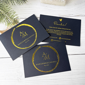 Chất lượng cao greeating thẻ tùy chỉnh in ấn tùy chỉnh logo thương hiệu sang trọng vàng lá dập sinh nhật Cảm ơn bạn thẻ cho doanh nghiệp - Product Image 5