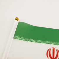 Drapeaux à main Iran 14x21cm, mini-guirlandes avec bâton de 30cm pour défilés, événements sportifs, décorations de fête nationale