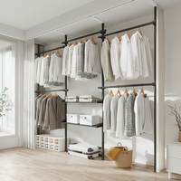Système de poteaux de garde-robe pliable pour chambre à coucher, placard Portable debout, armoire de placard en métal pliable et ouverte