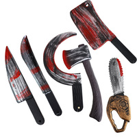 Réplica de arma de plástico estilo casual para Halloween 2026: Hacha, Guadaña, Accesorio de terror para juegos de rol y utilería de escenario, Motosierra
