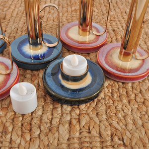 سطح المكتب الملكي الذهبي المعادن الركيزة حوامل شموع tealight شمعة الأواني طويل حامل شموع - Product Image 4