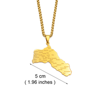 Colliers pendentifs kurdes tendance en acier inoxydable de 5 cm, grande taille, pour femmes et hommes # 270621