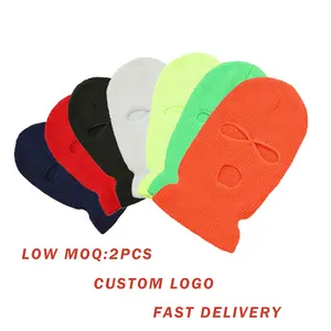 Mask Balaclava Wholesale Custom Logo Designers Knit Full Face Cover Skull Ski Mask 3 Hole Balaclava Hat