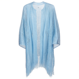 Angelina Mesh <b>Cardigan</b> 92x165cm Fringe Open Front Swim Cover Up - Product Image 1