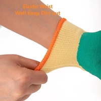 Gants de sécurité durables en polycoton tricoté avec paume en latex froissé, excellente adhérence humide, conformes aux normes Snell, pour les travaux de construction en extérieur