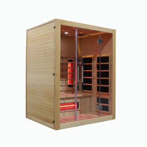Smartmak Saunas à chaleur infrarouge à spectre complet intérieur pour 3 personnes et panneau en carbone avec lumière de 7 couleurs - Product Image 2