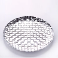 Assiette de service en verre tissé argenté électrolytique, technique de cuisson au four, motif incrusté d'or, cadeau d'affaires écologique