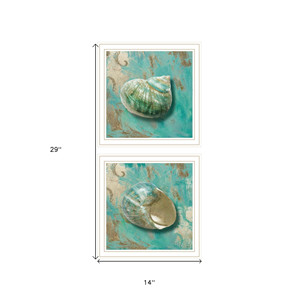 Azuriica I และ Sea II 2ชุดศิลปะผนังสองกรอบสีขาวโดย HMS คอลเลกชันการพิมพ์ที่ทันสมัย - Product Image 5