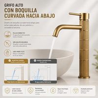 Robinet de lavabo haut à levier unique en laiton, finition vintage brossée (Bronze brossé, Haut)