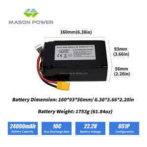 แบตเตอรี่ NMC รุ่นใหม่ ความจุ 24000mAh 6S 10C 24000mAh แบบกึ่งโซลิดสเตท สำหรับโดรน UAV - Product Image 4
