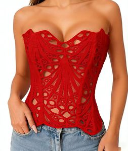 Chuangerm OEM 2026 <span class=keywords><strong>Corset</strong></span> bustier à épaules dénudées, style cœur, brodé motif paon ajouré, sculptant et cintrant la <span class=keywords><strong>taille</strong></span> - Product Image 3