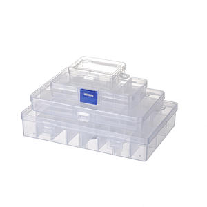 Boîte de rangement pour pièces de lunettes, transparente en PP, 10, 15, 24 compartiments avec couvercle, étui d'organisation léger pour accessoires de lunettes - Product Image 1