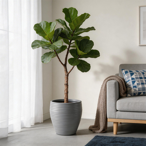 Pot de fleurs sur pied de grande taille Yicai, moderne, en mélamine, pour arbre artificiel, rond, en plastique, durable, écologique, pour la maison <span class=keywords><strong>et</strong></span> le jardin - Product Image 4