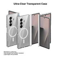 Casing Magnetik Transparan Ultra Tipis untuk Samsung Galaxy Z Fold 8 Perlindungan Penuh Bodi PC TPU Ring Bumper Skin