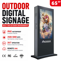 65 Inch Outdoor Digital Kiosk with Touch Screen IP65 Waterproof Display for Public Information