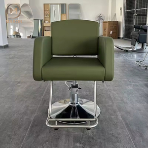 Sillón de Barbería Verde al por Mayor para Salones de Peluquería, Mueble de Belleza en Cuero Sintético - Product Image 3