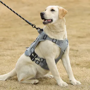 Coleira para cachorro personalizada, coleira peitoral tática para cães, malha respirável, acessórios para animais de estimação, coleira tática reflexiva