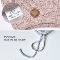 Usine Enfant Filles Garçons Hiver Tricot Chaud Bonnet Enfants Garçons Oreille Rabat Pompon Chapeau Enfants Logo Personnalisé Doublure Polaire Chapeau